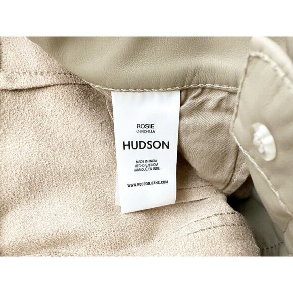 NWT Hudson High-Rise Rosie Faux Leather Trousers 27 Pants Tan $265 Chinchilla - Picture 10 of 11